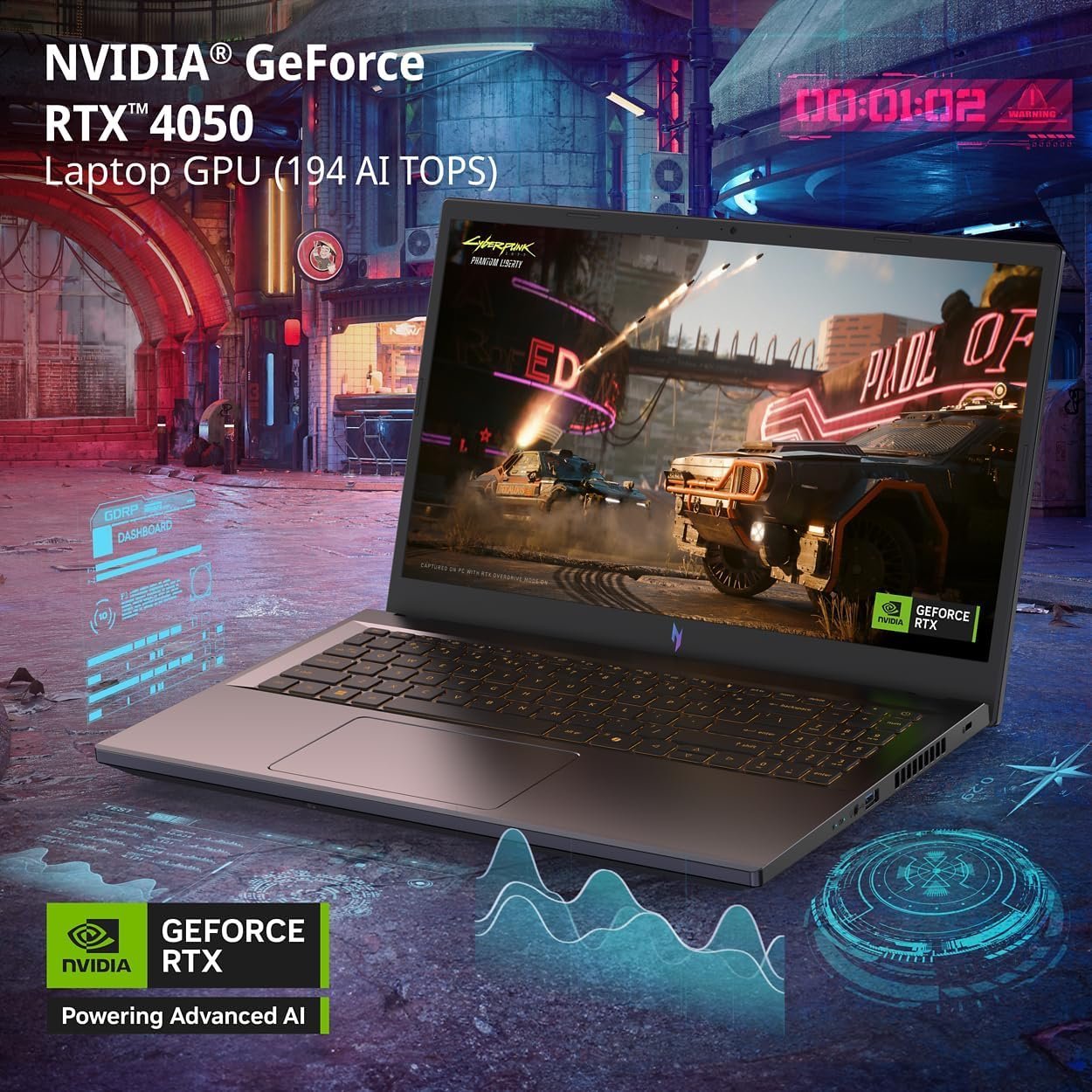 Acer Nitro V Gaming Laptop | Intel Core i7-13620H Processor | NVIDIA GeForce RTX 4050 Laptop GPU | 15.6" FHD IPS 165Hz Display | 16GB DDR5 | 1TB Gen 4 SSD | Wi-Fi 6 | Backlit KB | ANV15-52-76NK - Image 2
