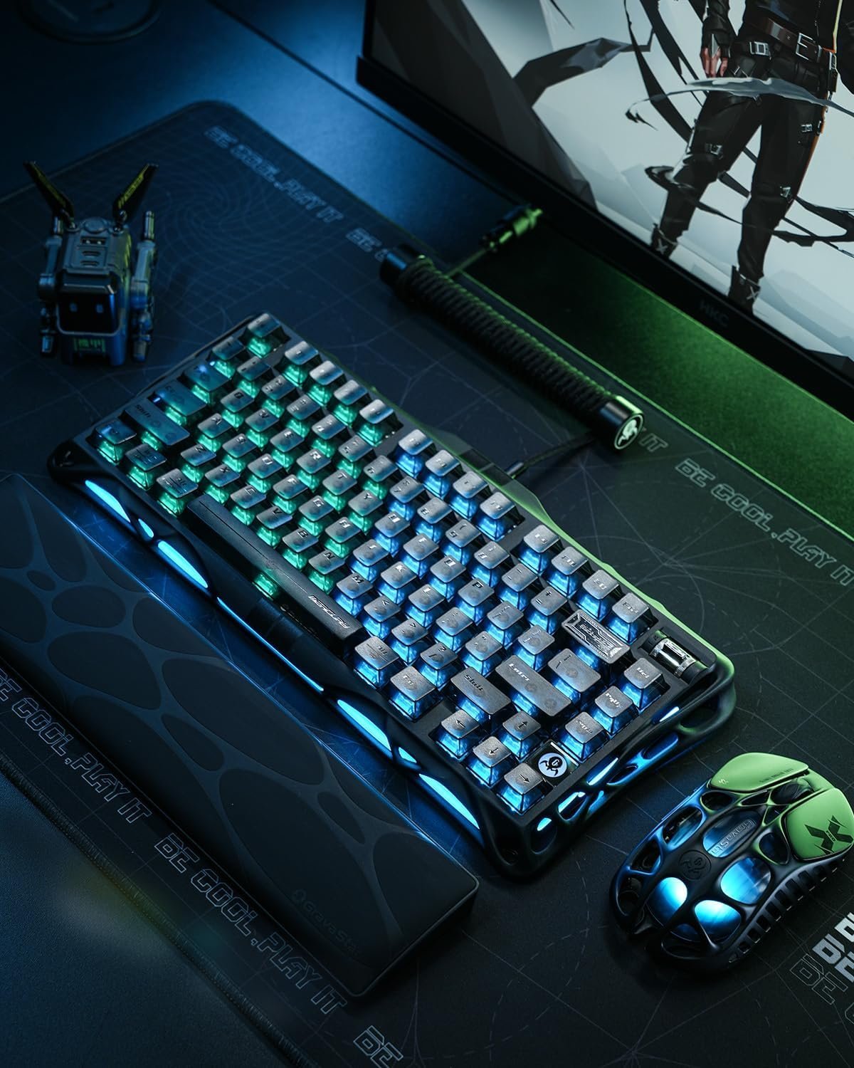 GravaStar Mercury V75 HE Keyboard, 75% Hall‑Effect Magnetic Switch Gaming Keyboard, 8000 Hz Polling, 0.005RT, Wired USB-C, RGB Backlit, Adjustable Actuation, Semi‑Aluminum Chassis-Stealth Black - Image 5