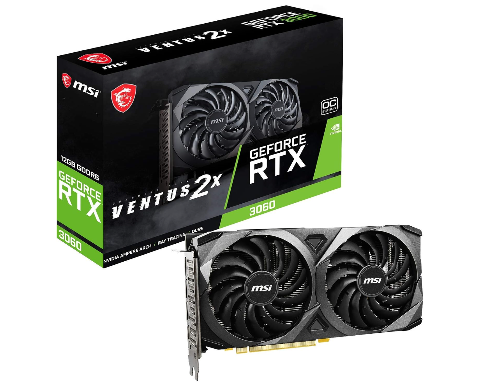 MSI Gaming GeForce RTX 3060 12GB 15 Gbps GDRR6 192-Bit HDMI/DP PCIe 4 Torx Twin Fan Ampere OC Graphics Card