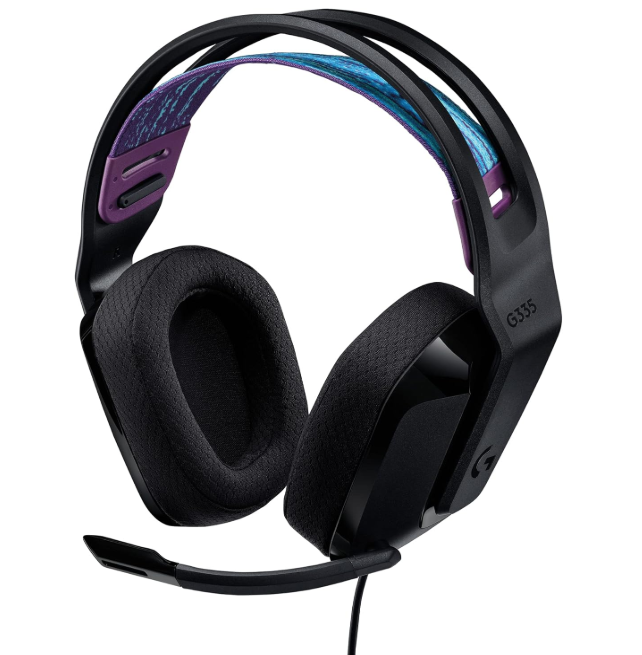 Logitech G335 Wired Gaming Headset, with Flip to Mute Microphone, 3.5mm Audio Jack, Memory Foam Earpads, Lightweight - Black